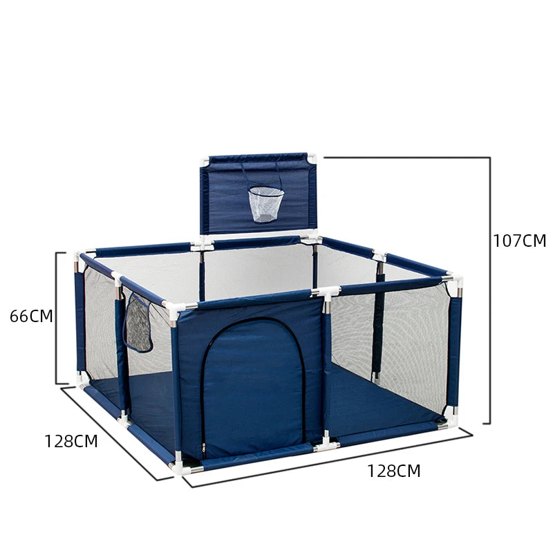 Parque infantil para bebés Corralito con tubos de acero gruesos, parque de juegos para niños, valla de actividades, caja de pelota, corralito