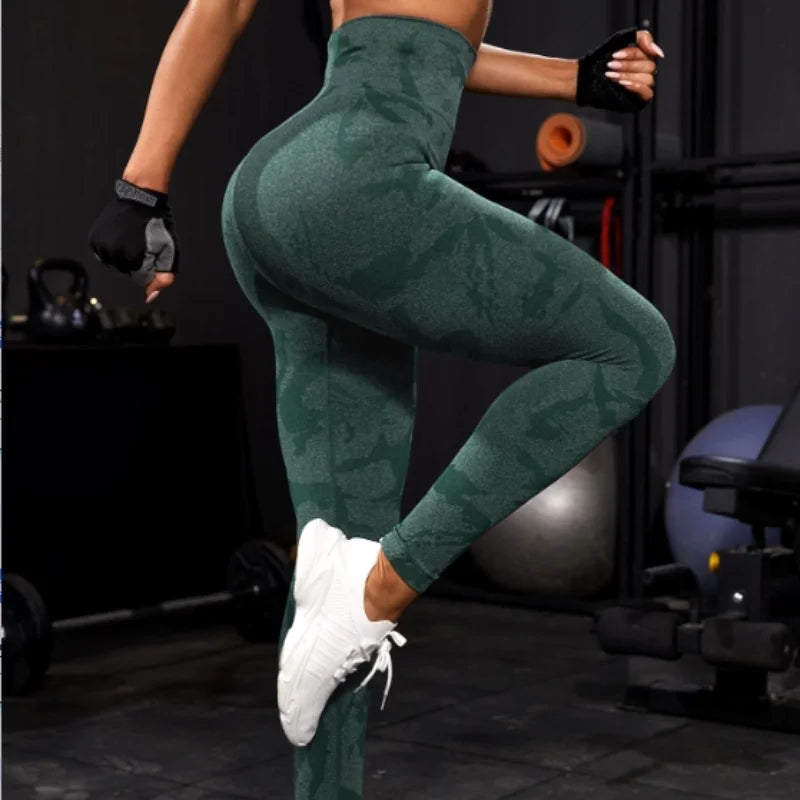 Women Yoga Fitness Sport High Waist Butt Lift Curves Workout Tights Elastic Gym Training Pants Seamless Legging CK1718