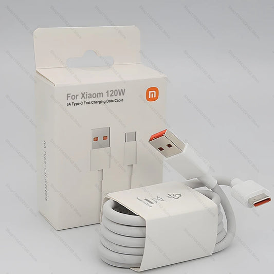 Cable de carga superrápida USB tipo C de 120 W y 6 A para Xiaomi Mi 15, 14, 13, Ultra, 13T, Pro, 12, Redmi Note 14, K80, Poco