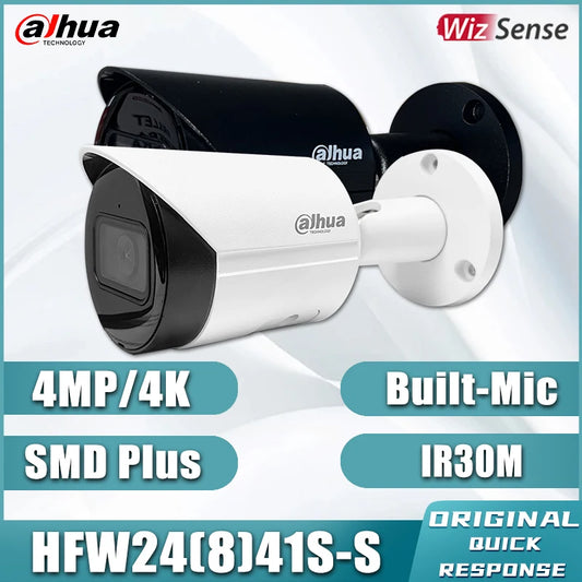 Cámara de red IP Dahua IPC-HFW2441S-S IPC-HFW2841S-S de 4 MP, 4K y 5 MP; Monitor Wizsense SMDplus Mini PoE con micrófono IP67 IPC-HFW2541S-S