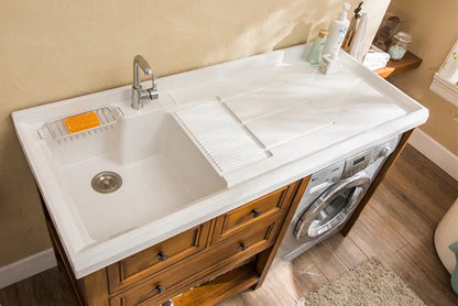 Lavadero moderno al por mayor con mueble y fregadero con lavadora