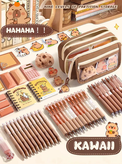 Set de útiles escolares, bonito estuche para lápices para niñas, papelería estética, accesorios útiles para el regreso a clases, kit escolar
