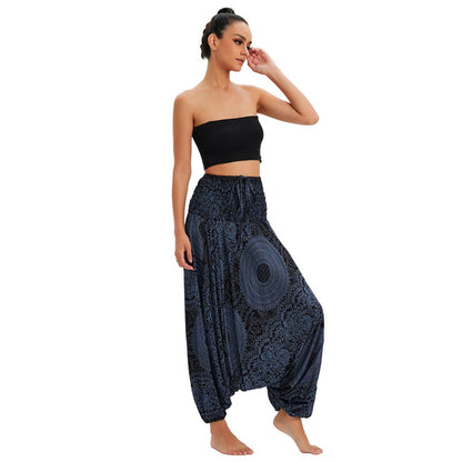Bohemian Pants Women Pantalones Mujer Hippie High Waist Rayon Harem Baggy Boho Yoga Beach Wear Pour Femme Calca Feminina Printed