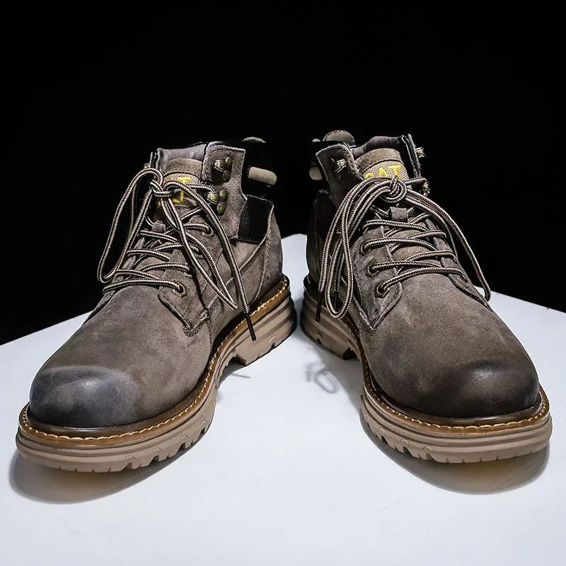 Botas de nieve para hombre, ideales para el invierno. Botas clásicas de caña alta para senderismo, con suela gruesa antideslizante y gran practicidad.