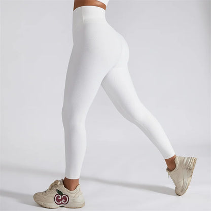 SOISOU - Mallas de yoga sin costuras para mujer, de tejido acanalado, transpirables, de cintura alta, para gimnasio, deporte y fitness, de alta calidad, en 7 colores