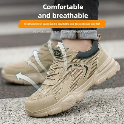 Zapatos de trabajo de seguridad transpirables para hombre – Zapatillas de verano a prueba de pinchazos con puntera de composite y protección aislante