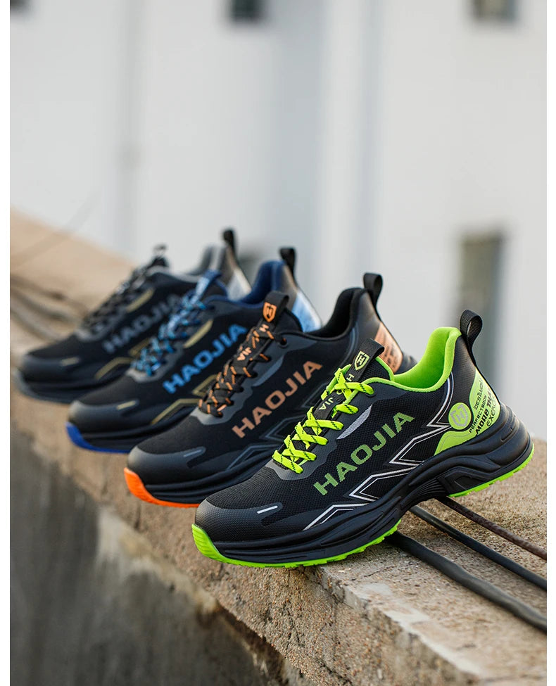 Zapatos de seguridad ligeros para hombre, antirotura, antipinchazos, zapatillas de trabajo, botas de seguridad protectoras, zapatos de trabajo con puntera de acero.