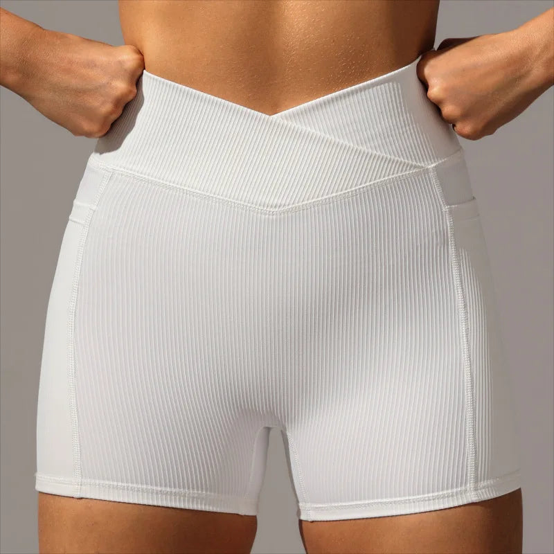 Conjunto de yoga y fitness para mujer, sujetador deportivo con cintura cruzada, mallas y pantalones cortos, ropa deportiva para mujer, conjuntos de entrenamiento, ropa para correr, fitness y gimnasio.