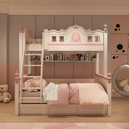 Cama alta deslizante con cajones de almacenamiento, modernas bases de lujo, literas principales para niños, cama de día blanca para niña, muebles de dormitorio