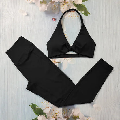 Conjunto deportivo Nude Feel Fitness para mujer, chándal sexy para yoga, ropa deportiva para gimnasio, leggings y ropa interior, ropa de entrenamiento para mujer