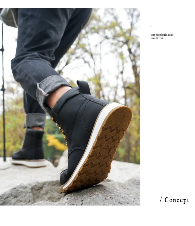 Botas de trabajo para hombre, con puntera de acero, puntera blanda, impermeables, antideslizantes, antiperforación, resistentes al deslizamiento, botas de seguridad para el trabajo.