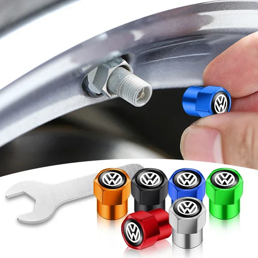 4 tapas de válvula de neumático para Volkswagen VW Beetle Touareg Tiguan CC T-ROC Golf 4 5 6 7 T4 T5 Passat RLINE R