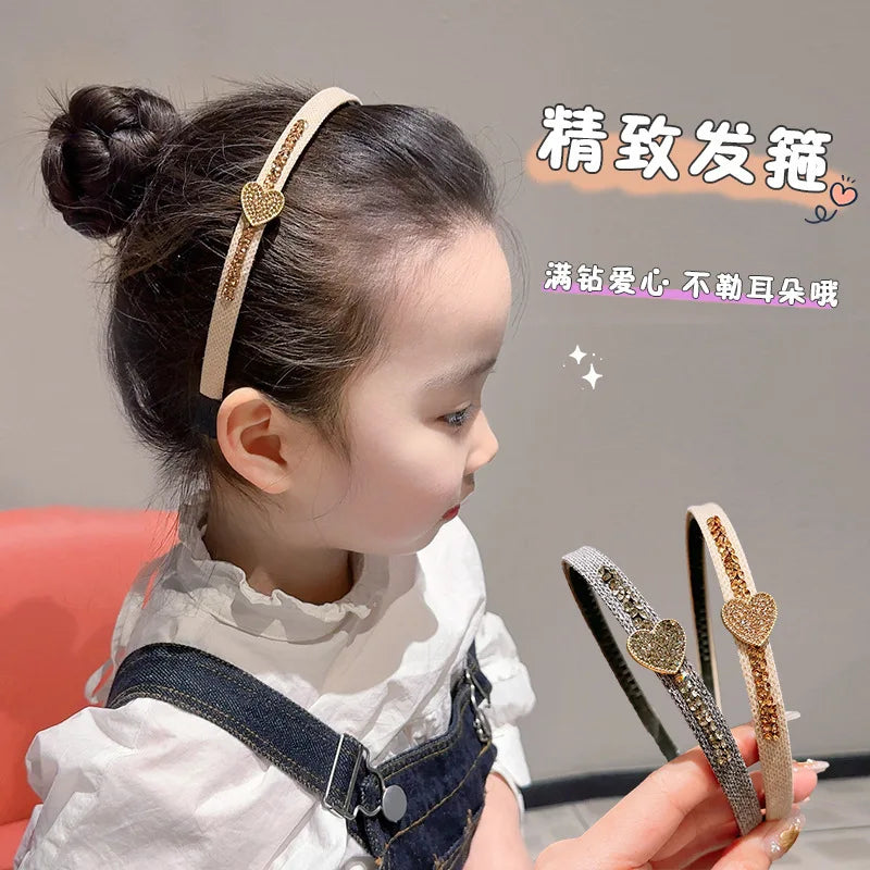 Accesorios para el cabello para niños, diademas de cristal con forma de corazón para niñas con dientes, diademas antideslizantes, aro para el cabello para niños