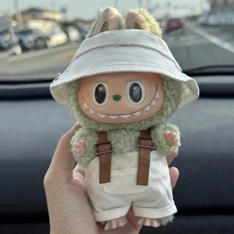 Para Labubu 15-17 cm v1v2 Conjunto de accesorios de atuendo Mini sombrero mono decoración ropa pequeña juguetes para niños regalo de cumpleaños