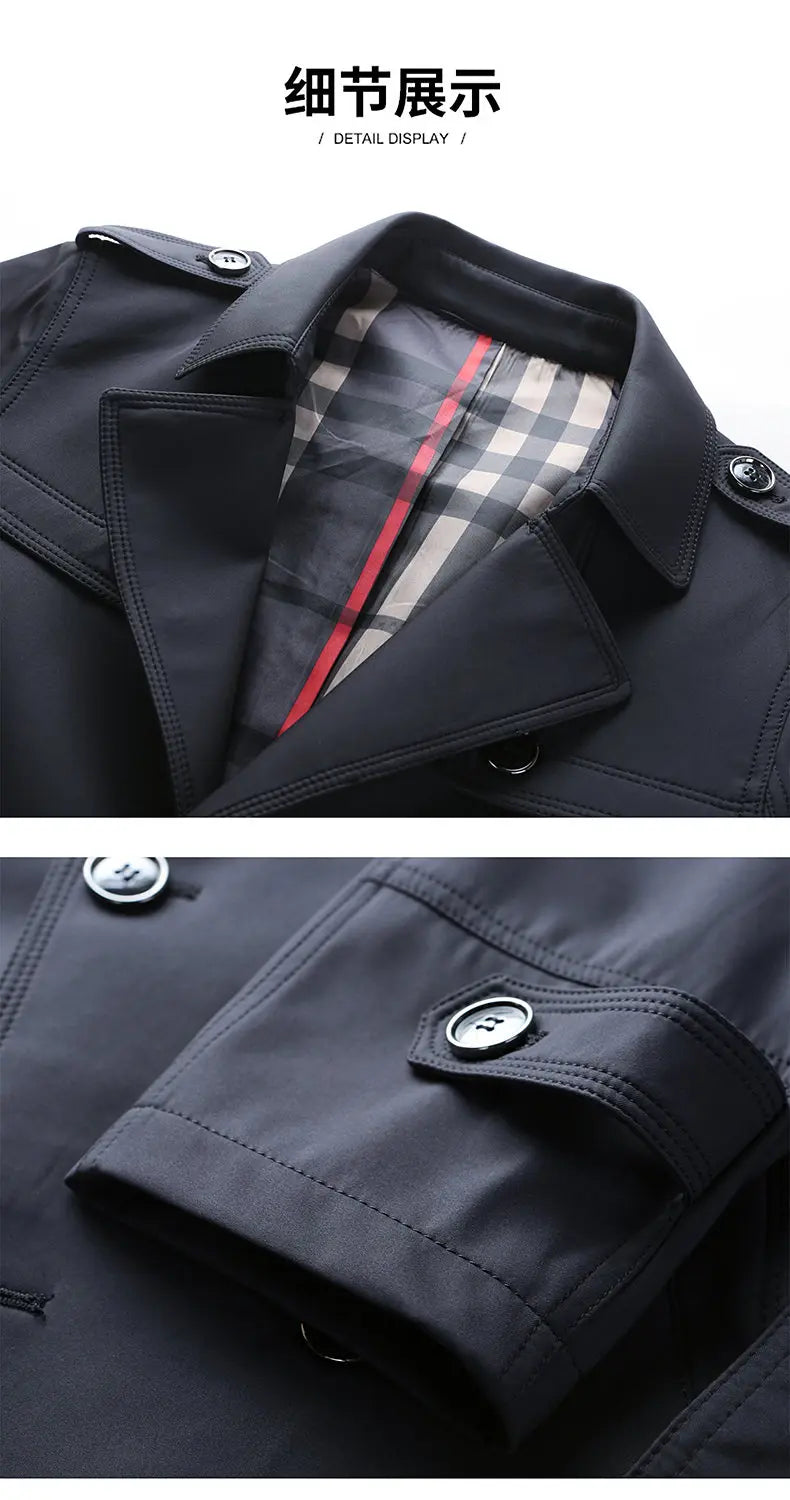 Spring Autumn Streetwear Fashion Trench Coat Men's Designer Overlong British Coats Man's Clothing With Epaulets Men's Jackets