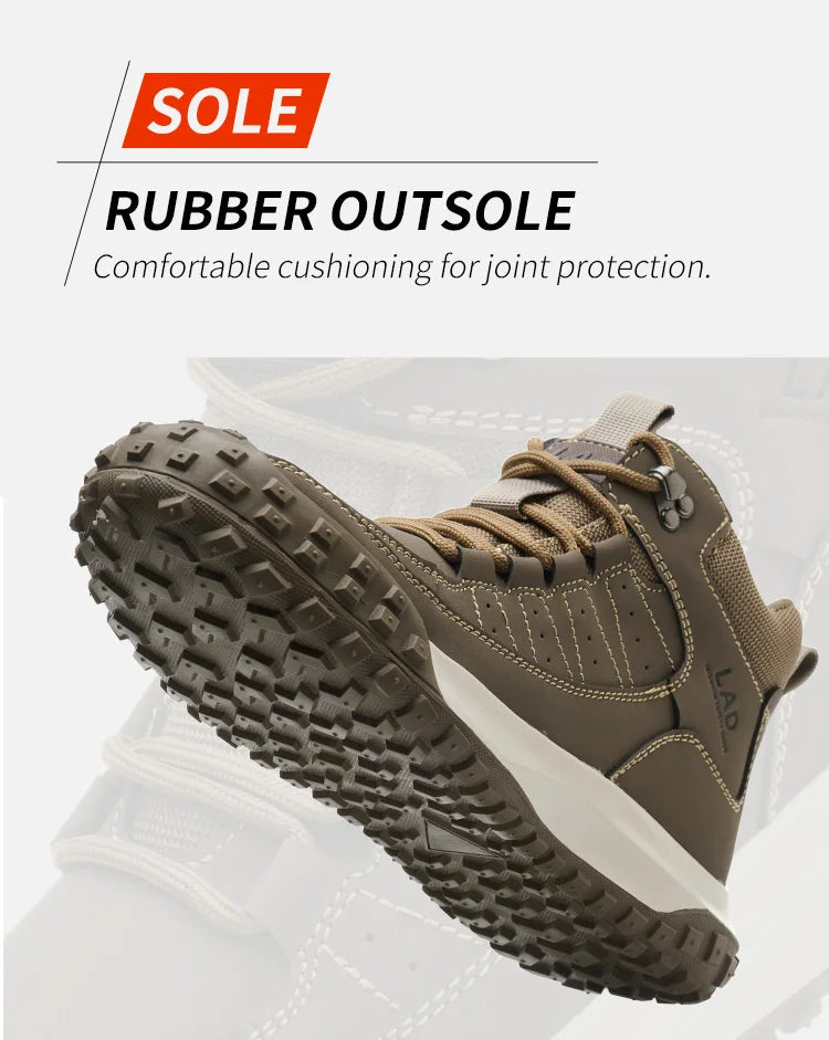 Zapatos de seguridad para hombre, de caña alta, cómodos, con suela blanda, antiimpactos y resistentes a perforaciones, botas de trabajo para obras de construcción.