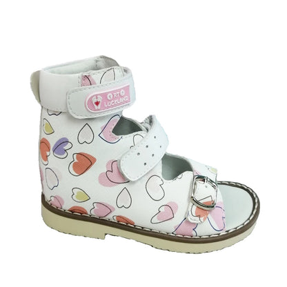 Sandalias de cuero para niños, zapatos de verano para niñas y niños pequeños, calzado ortopédico de pie plano de 2 a 8 años