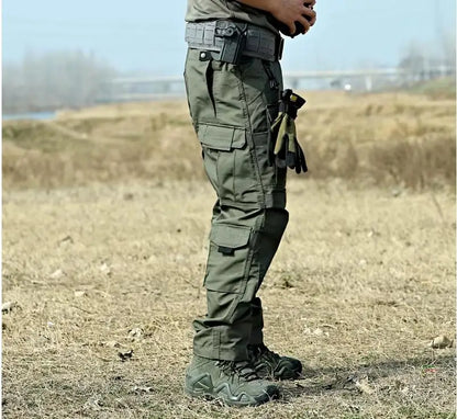 Tactical Cargo Pants Mens Multi-Pockets Wear-resistant Military Trousers Outdoor Training Hiking Fishing Casual Loose Pants Male