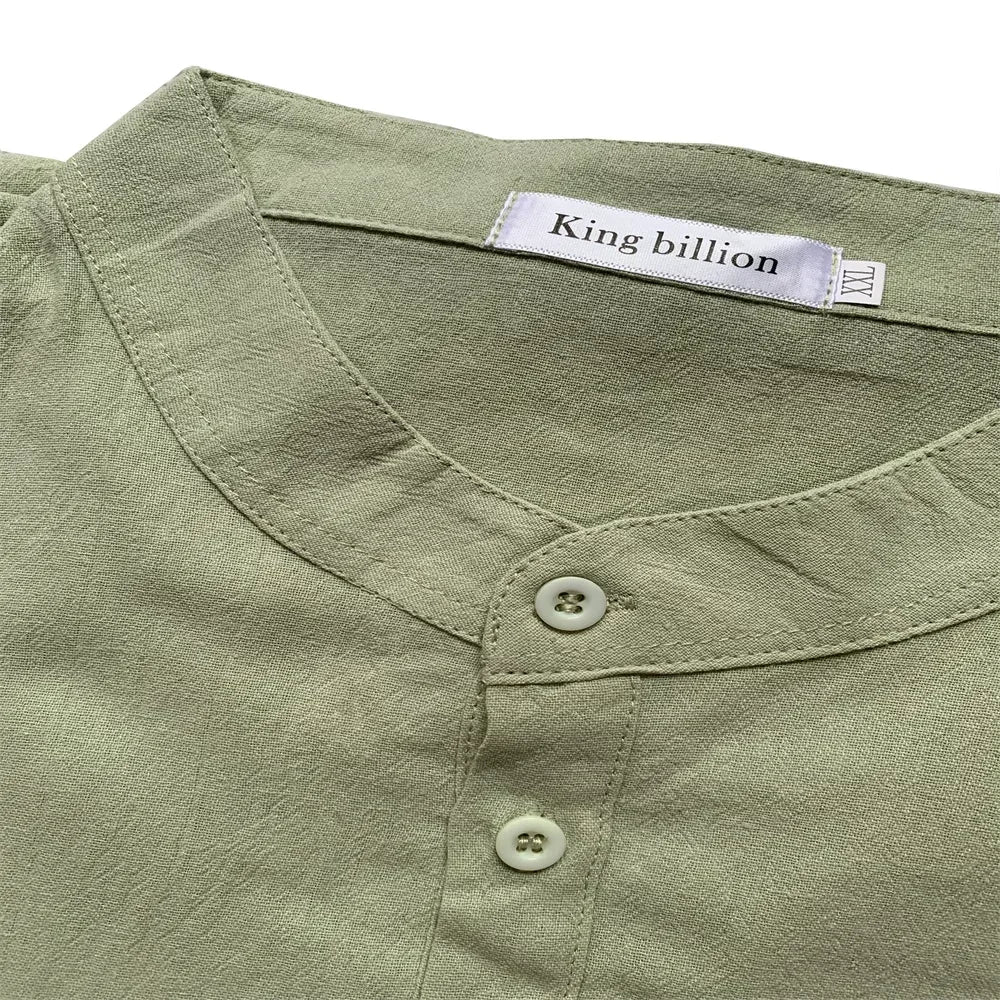 Camisa de lino 100 % algodón de manga larga con bordado de alta calidad para hombre, nueva camiseta informal holgada de negocios para otoño