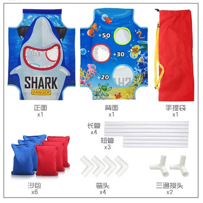 Juego de lanzamiento de sacos de arena, ideal para fiestas al aire libre, con interacción entre varias personas, incluye sacos de arena, juego familiar para el jardín.
