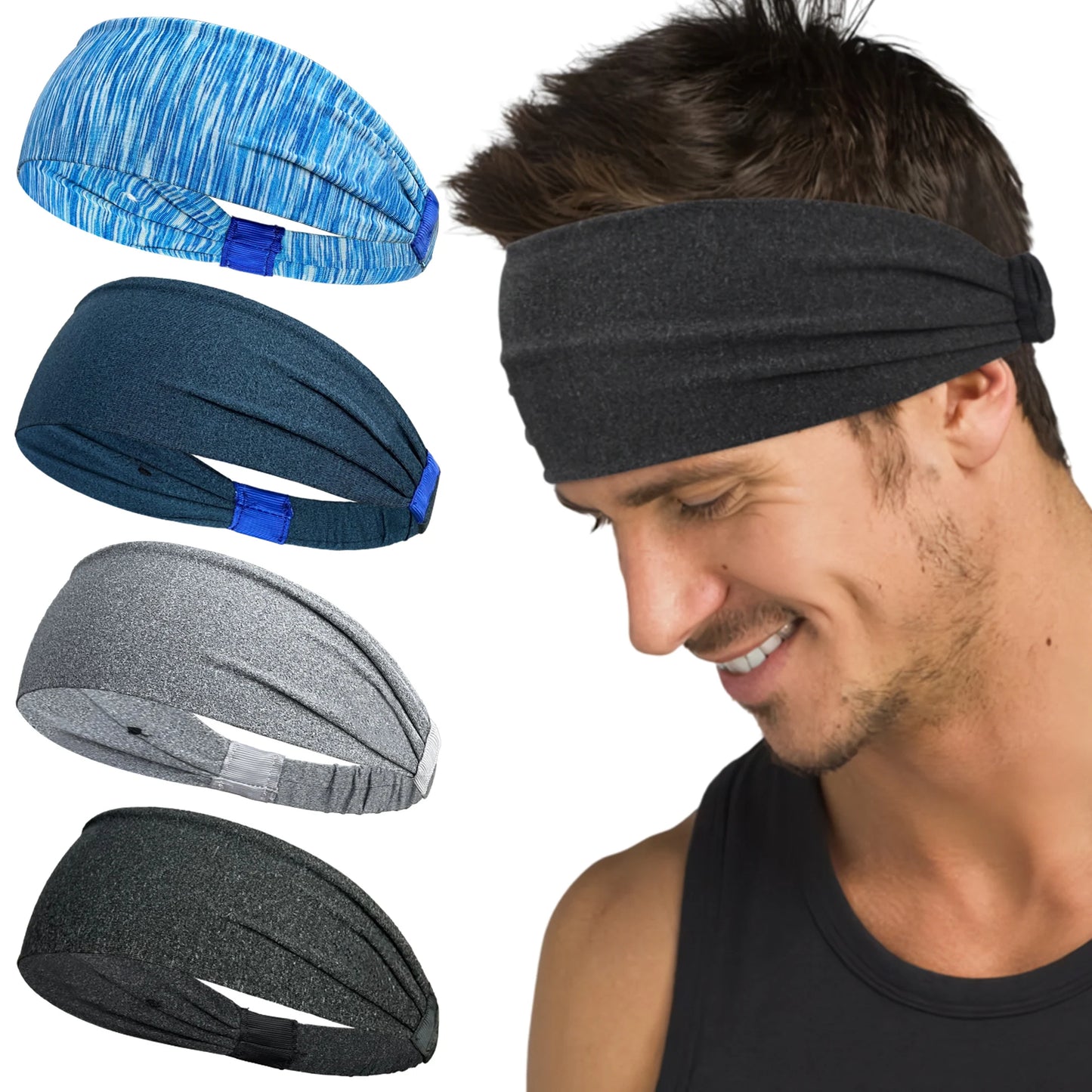 Diademas deportivas para hombre y mujer, para gimnasio, yoga, sudor, suaves y elásticas, para deportes al aire libre.