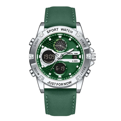 FOXBOX Relojes de lujo de moda para hombre, reloj de pulsera luminoso resistente al agua con fecha y doble horario para hombre, relojes de cuarzo para hombre, relojes masculinos