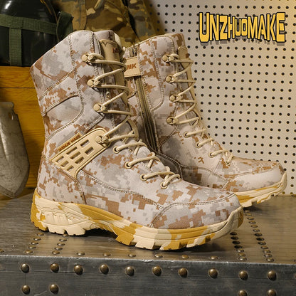 Botas tácticas de camuflaje para hombre, impermeables, para trabajo, seguridad, montañismo, botines, botas para exteriores.