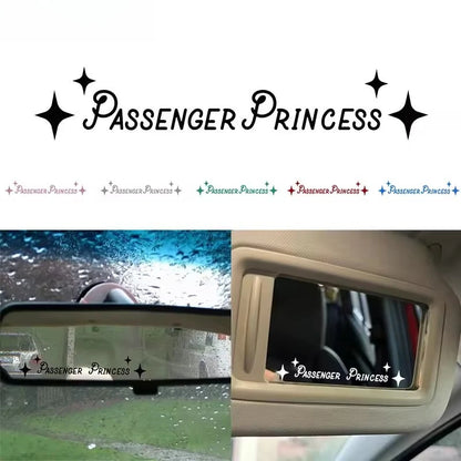 2 piezas de accesorios para el interior del automóvil, calcomanías creativas para espejo retrovisor de princesa, calcomanías de vinilo divertidas para decoración del coche
