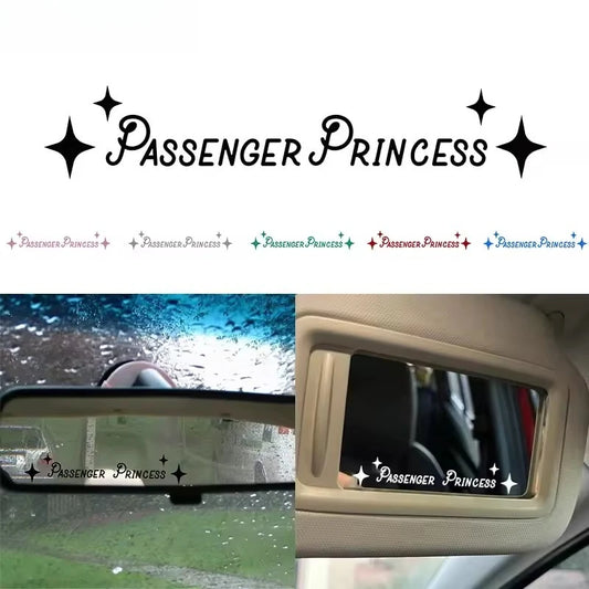 2 piezas de accesorios para el interior del automóvil, calcomanías creativas para espejo retrovisor de princesa, calcomanías de vinilo divertidas para decoración del coche
