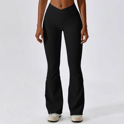 Pantalones de yoga acampanados para mujer, leggings de cintura alta, pantalones de pierna ancha, pantalones deportivos para gimnasio, entrenamiento físico, pantalones acampanados para baile latino.