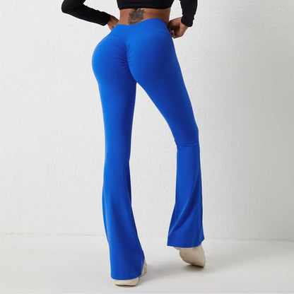 Pantalones de yoga QINACTIV para mujer, tipo flare, acampanados, de cintura alta, para fitness, gimnasio, deportes casuales y elásticos.