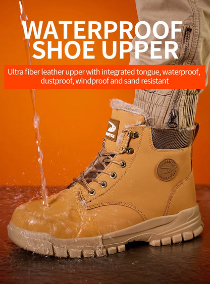 Botas de seguridad de caña alta para hombre, zapatos de seguridad impermeables con punta de acero, zapatos de soldador para construcción, zapatos de trabajo protectores, talla 47 48