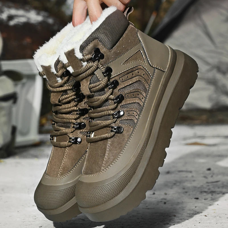 Zapatillas altas de ocio, botines cómodos de moda para hombre, botas para exteriores, zapatos de negocios antideslizantes, nuevas botas de cuero para motocross de hombre