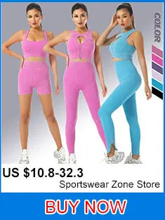 Conjunto deportivo para mujer, top deportivo, leggings de yoga, sujetador deportivo, leggings sin costuras para realce de glúteos.