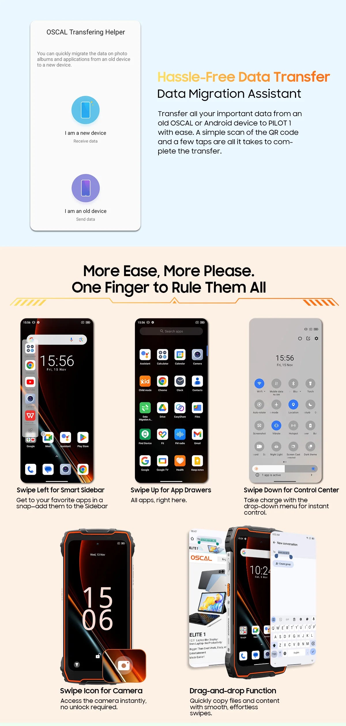 [Estreno mundial] Blackview OSCAL PILOT 1: Teléfono resistente, smartphone de 6 GB y 256 GB, pantalla HD+ de 6,67", batería de 15000 mAh y NFC.