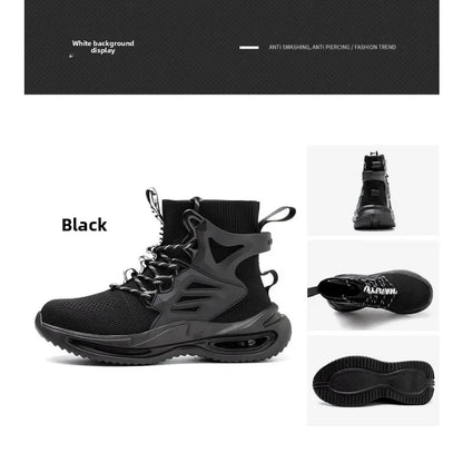 Tall Men's Anti Smashing and Anti Piercing Steel Toe Protective Safety Shoes Lightweight and Breathable Wear Resistant Durable