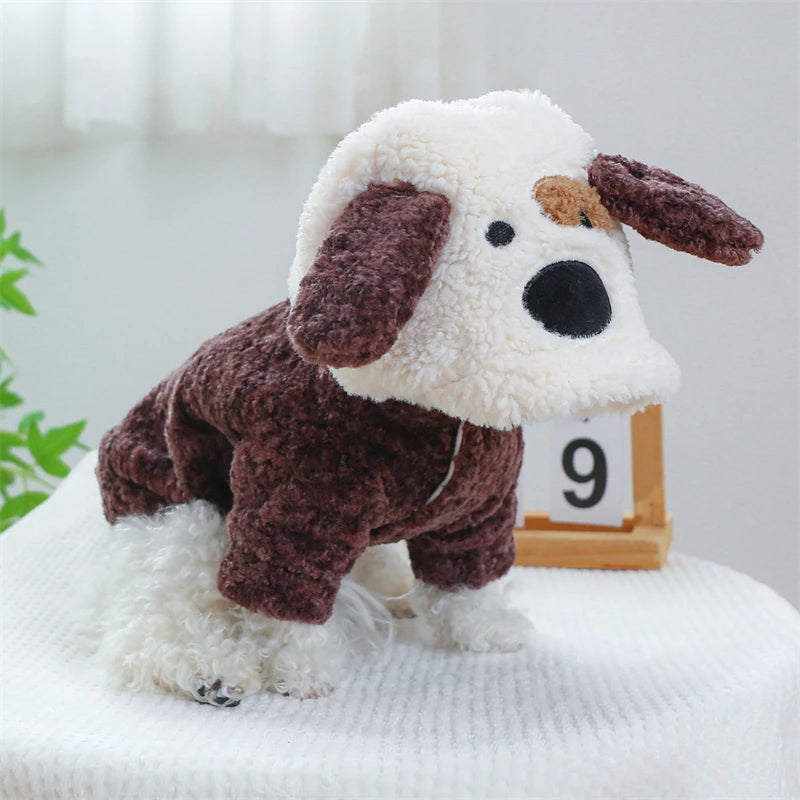 Ropa de forro polar súper suave para mascotas, para otoño e invierno, cálida y de felpa, para perros de cuatro patas, con diseño de dinosaurio, unicornio y gato.