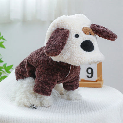 Ropa de forro polar súper suave para mascotas, para otoño e invierno, cálida y de felpa, para perros de cuatro patas, con diseño de dinosaurio, unicornio y gato.