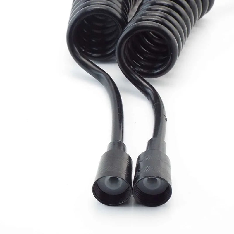 Accesorios de plomería negros de 1,5 m, 2 m y 3 m, manguera flexible de resorte para agua, manguera retráctil para línea telefónica, cabezal de ducha, para inodoro y bidé.