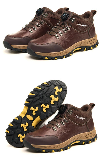 Zapatos de seguridad para hombre con botón giratorio, puntera de acero, zapatillas de trabajo indestructibles, botas de trabajo a prueba de perforaciones, calzado para hombre.