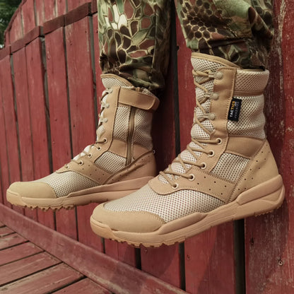 Summer Breathable Men Women Army Boots Military Tactical Airsoft Paintball Boots Side Zipper Male Desert Combat Ankle Boots