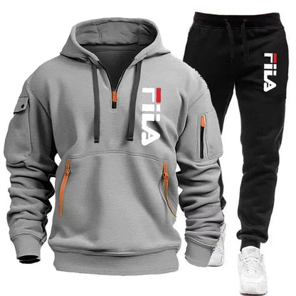 Conjuntos de ropa deportiva para hombre para otoño e invierno 2025, ropa de marca de moda, conjuntos de ropa deportiva y ropa deportiva de manga larga de gran tamaño.