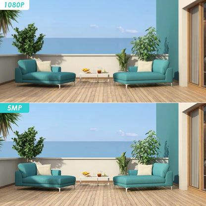 Cámara IP HD Abuntu de 5 MP con audio de 4 MP, compatible con H.265, ONVIF, detección humana por IA y Wi-Fi. Compatible con la aplicación ICSEE/XMeye.