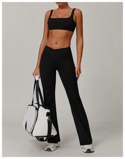 Nuevo conjunto de yoga para mujer, ropa deportiva para gimnasio, sujetador deportivo y pantalones cortos, conjuntos de leggings, atuendos de sensación desnuda, ropa deportiva femenina, chándal