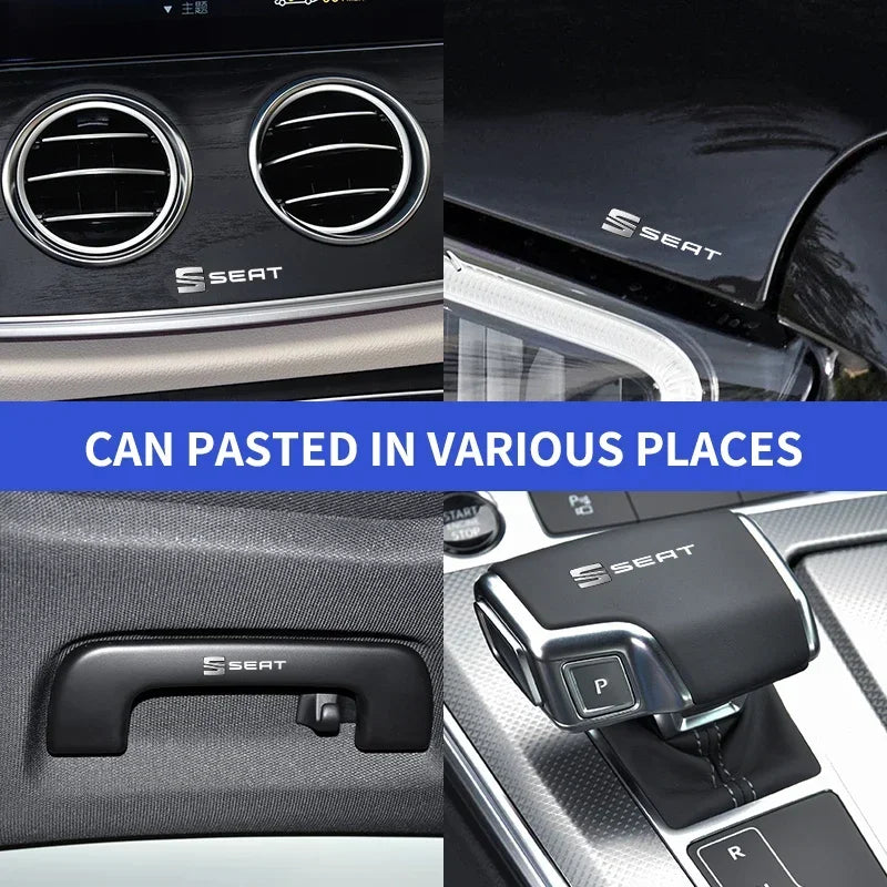 Pegatinas de metal 3D para decoración interior de coche, insignias, calcomanías de estilo para Seat Cupra, León 5F, Ibiza 6L, 6J, León 1P, cojín