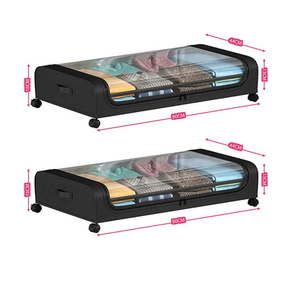 Organizador de almacenamiento debajo de la cama: contenedores con ruedas y tapa para ropa, ropa de cama, zapatos, mantas, libros, juguetes y organización del hogar.
