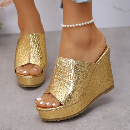 2025 Wedge Women Sandals Summer Retro Clip Toe Platform Sandals Woman Plus Size Trend Thick Bottom Shoes Women Zapatos De Mujer