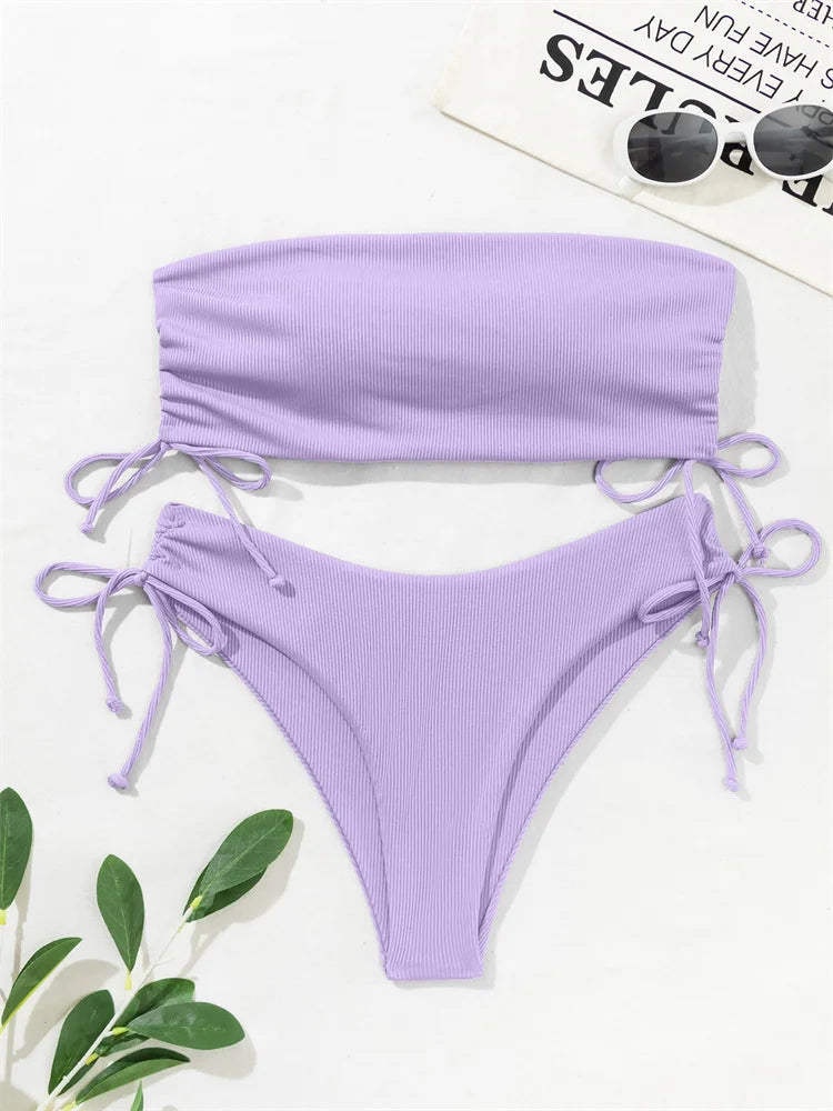 Nuevos bikinis sólidos sexis para mujer, trajes de baño push up para mujer, trajes de baño para nadar, conjunto de bikini brasileño para niña, ropa de playa para bañador