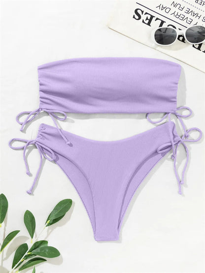 Nuevos bikinis sólidos sexis para mujer, trajes de baño push up para mujer, trajes de baño para nadar, conjunto de bikini brasileño para niña, ropa de playa para bañador