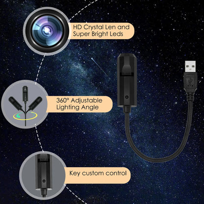 Luz de atmósfera de luna de tres colores cambiantes, luz de proyección de cielo estrellado LED, luz electrónica con interfaz USB